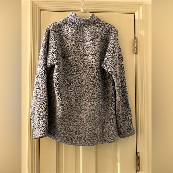TRUE GRIT Frosty Tip 1/4 Zip Sherpa Pullover Fleece-Grey-Size Small - Picture 6 of 7